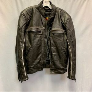 Hot Leathers Motorcycle Jacket, Size L